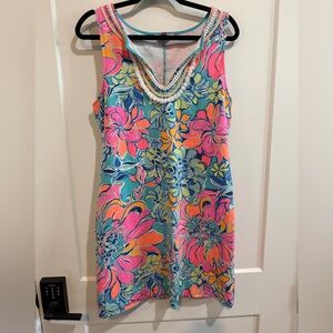 Lilly Pulitzer Vibrant Floral Tropical Sleeveless Dress size Medium